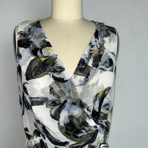 Bar III Sleeveless Floral Wrap Dress with Asymmetrical Hem – Size Small